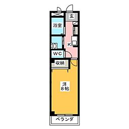 ソレアード 1Kの間取図画像