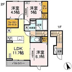 グラースK 3LDKの間取図画像
