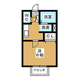 モナリエ大野台 1Kの間取図画像