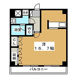 OZ-COURT ワンルームの間取図画像