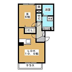 ウェルデンス東林間 1LDKの間取図画像
