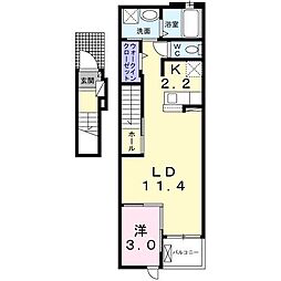 ベルアルモニー 1LDKの間取図画像
