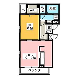 クリスタルメゾンしらかば 1LDKの間取図画像