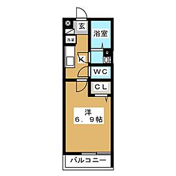 リブリ・コーポ・樹 1Kの間取図画像