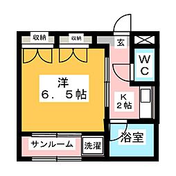 AWAビル 1Kの間取図画像