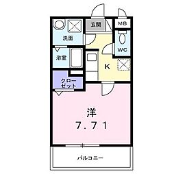 さくらテラス 1Kの間取図画像