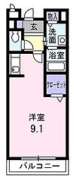 ヴァリエ・モア ワンルームの間取図画像