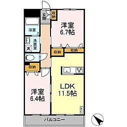 レジェンドメゾン 2LDKの間取図画像