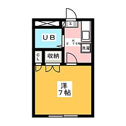 ハイツエンゼル 1Kの間取図画像