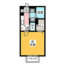 シリウス 1Kの間取図画像