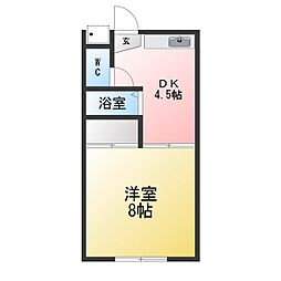 サンワード小泉No.10 1DKの間取図画像