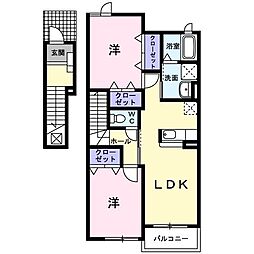 ベルフォーレ1 2LDKの間取図画像