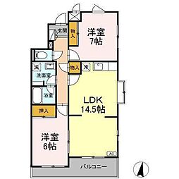 メゾン・1217 2LDKの間取図画像