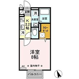シリウス 1Kの間取図画像