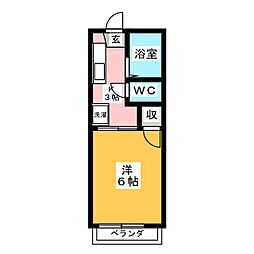 サンファミールS・Y 1Kの間取図画像