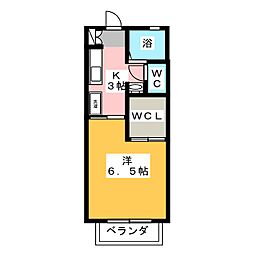 シャンテ 1Kの間取図画像