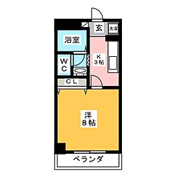 リビングタウン厚木 1Kの間取図画像