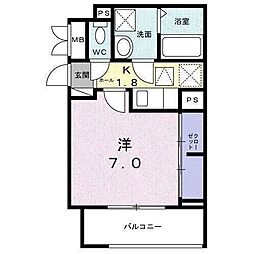 グランフォーラム 1Kの間取図画像