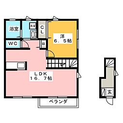 アレンデール 1LDKの間取図画像