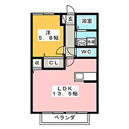 サニーハウス 1LDKの間取図画像