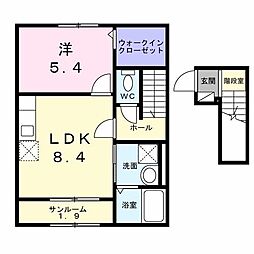 プラシード エイワン 1LDKの間取図画像