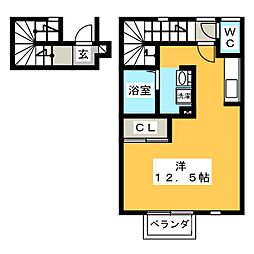 AEMIハイツ ワンルームの間取図画像