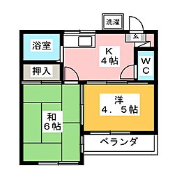 No.3ファミリーハイツ 2Kの間取図画像