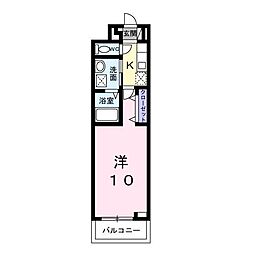 アイル:ヴィラK 1Kの間取図画像