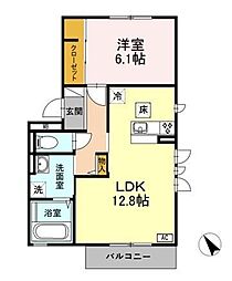 クレセリア3 1LDKの間取図画像