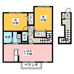 マメゾン 2LDKの間取図画像