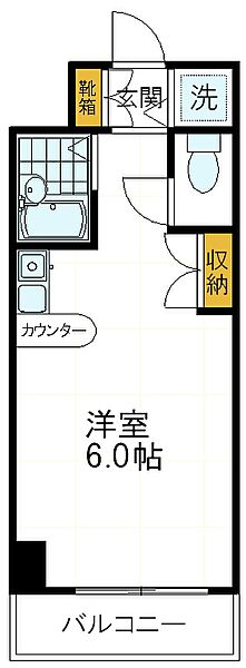 東京都国立市西1丁目(賃貸マンション1R・4階・19.80㎡)の写真 その2