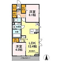 東京都国立市谷保（賃貸アパート2LDK・2階・57.78㎡） その2