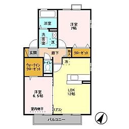 リビングタウン南花島C棟 2LDKの間取図画像
