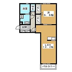 アゼリア松戸 1LDKの間取図画像