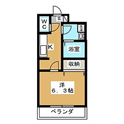 ソレイユ・ルブァン 1Kの間取図画像
