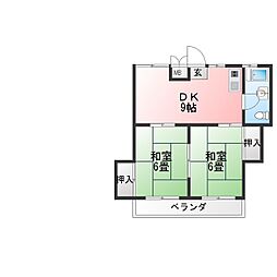 第二京葉マンション 2DKの間取図画像