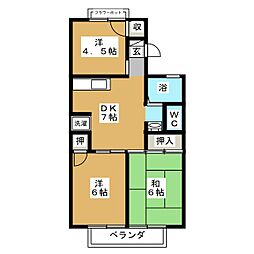 松栄ハイツ 3DKの間取図画像