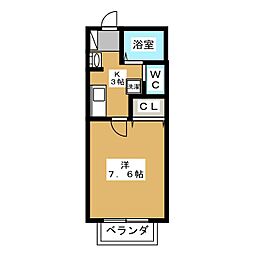 キャメル松戸3 1Kの間取図画像