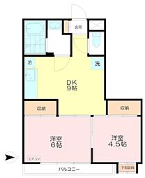 榎本第一ビル 2DKの間取図画像