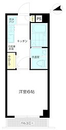 ユニゾンイノ 1Kの間取図画像