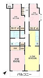 エクセル武蔵野 3LDKの間取図画像