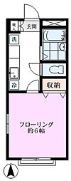 エム・ウッド 1Kの間取図画像