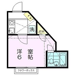 ローズラック 1Kの間取図画像