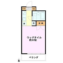 シャトレーヌ・ドイ 1Kの間取図画像