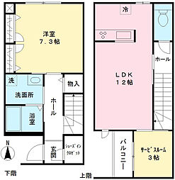 フィシオ笹塚テラス 1階1SLDKの間取り