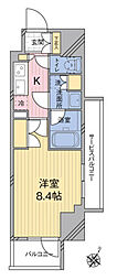 MODIERHATAGAYA 1Kの間取図画像