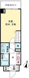 COURT23初台 1Kの間取図画像