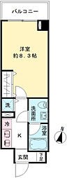 COURT23初台 1Kの間取図画像