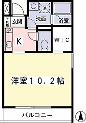 ヴィラージュ調布 1Kの間取図画像