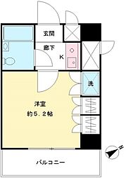 アーバンタカノ京王多摩川 1Kの間取図画像